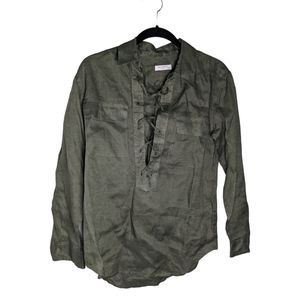 Equipment 100% Linen Blouse Top Green Size XS